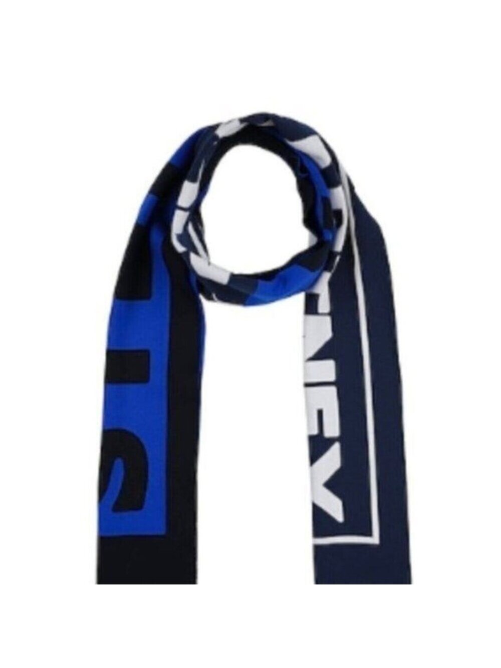 Stella McCartney knit scarf blue black and white